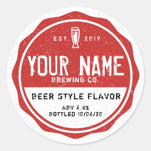Personalisierte Flaschenetiketten - Fügen Sie Ihre Runder Aufkleber (Vorderseite)