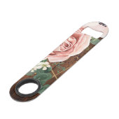 Personalisierte Flaschenöffner Geometrische Rose G (Rückseite Schrägansicht)