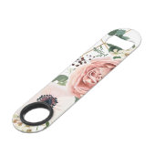 Personalisierte Flaschenöffner Geometrische Rose G (Vorderseite Schrägansicht)