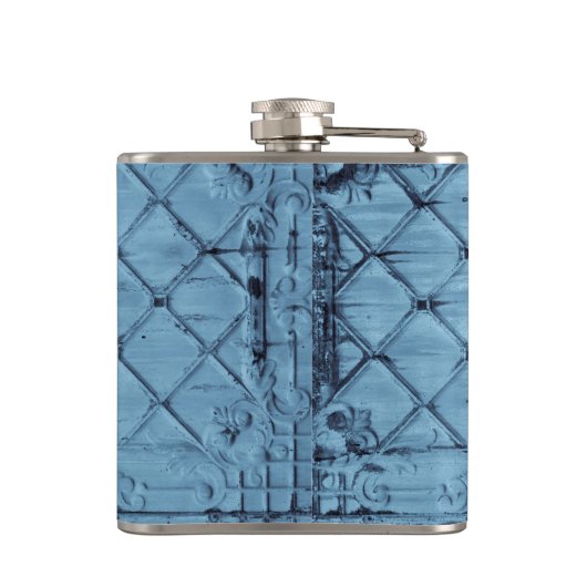 Personalisierte Flasendecke Rustikale Zinndecke Flachmann (Rückseite)