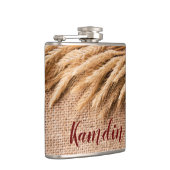 Personalisierte Flasenwheat auf Burlap Sack Countr Flachmann (Rechts)