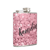 Personalisierte Flask-Roségold-Glitter Flachmann (Rechts)