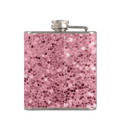 Personalisierte Flask-Roségold-Glitter Flachmann (Rückseite)