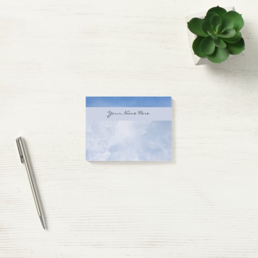 Personalisierte flaumige Wolken und blauer Himmel Post-it Klebezettel (Büro)