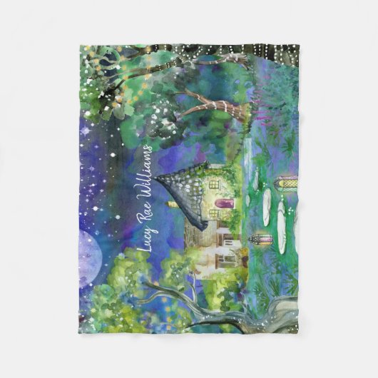 Personalisierte Fleece Baby Blanket - Feengarten (Vorderseite)