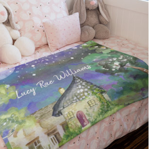 Personalisierte Fleece-Babydecke - Feengarten Fleecedecke