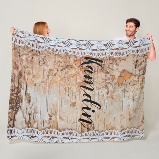 Personalisierte Fleece Baumstämme aus Baumstämmen (Beispiel)