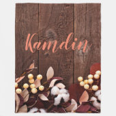 Personalisierte Fleece-Baumwollzweig in DunkelWo Fleecedecke (Vorderseite)