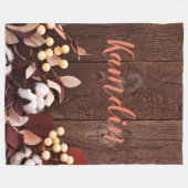 Personalisierte Fleece-Baumwollzweig in DunkelWo Fleecedecke (Vorderseite (Horizontal))