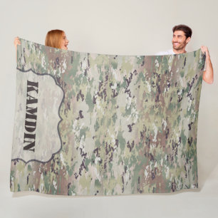 Personalisierte Fleece-Decke Army OCP-Tarnuniform Fleecedecke