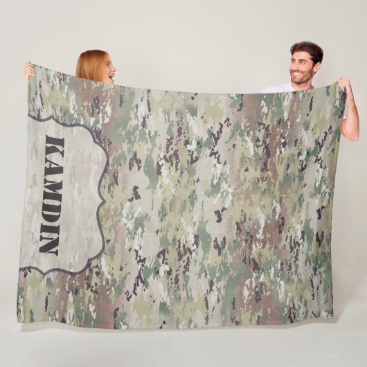Personalisierte Fleece-Decke Army OCP-Tarnuniform Fleecedecke (Beispiel)