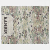 Personalisierte Fleece-Decke Army OCP-Tarnuniform Fleecedecke (Vorderseite (Horizontal))