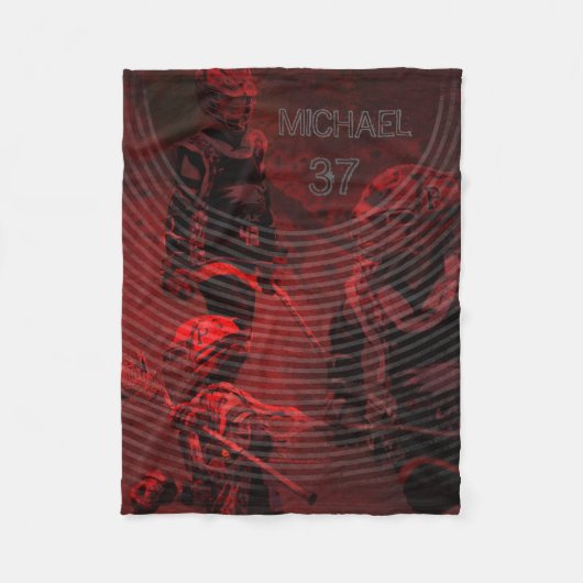 Personalisierte Fleece-Decke für Lacrosse-Spieler Fleecedecke (Vorderseite)