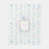 Personalisierte Fleece-Decke mit floralem Monogram Fleecedecke (Vorderseite)