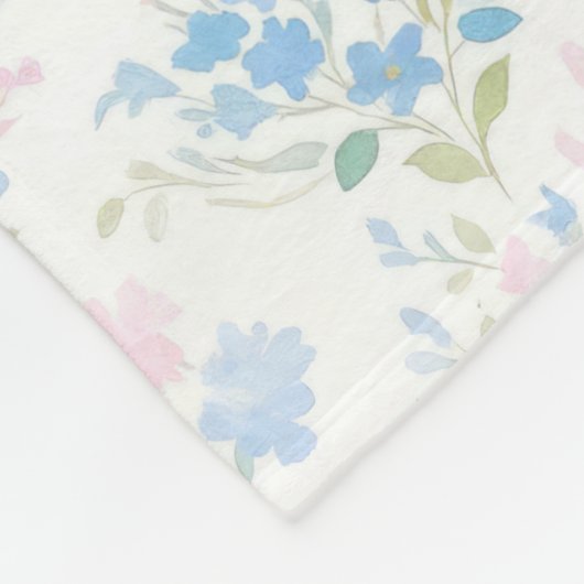Personalisierte Fleece-Decke mit floralem Monogram Fleecedecke (Ecke)