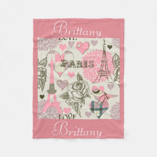 Personalisierte Fleece-Decke/Paris Fleecedecke (Vorderseite)
