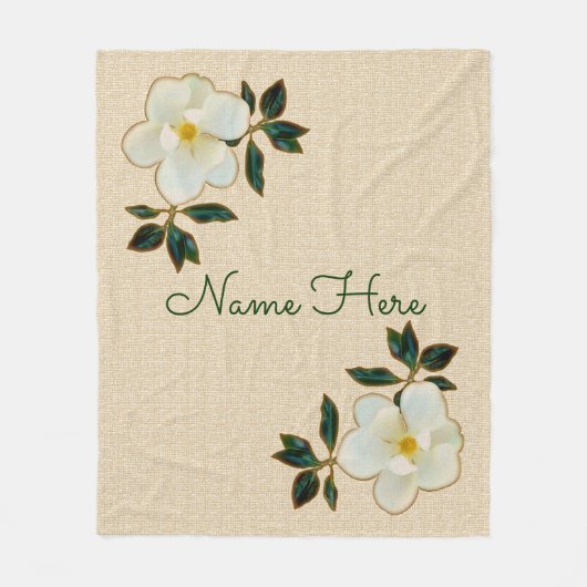 Personalisierte Fleece-Decken mit Magnolien Fleecedecke (Vorderseite)