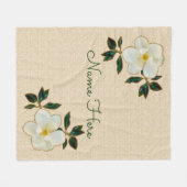 Personalisierte Fleece-Decken mit Magnolien Fleecedecke (Vorderseite (Horizontal))