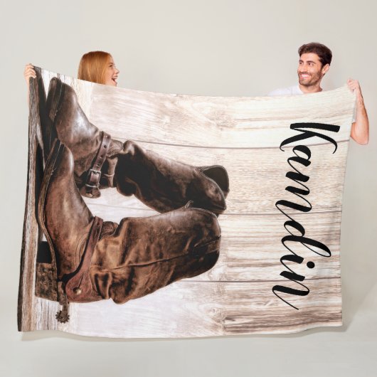 Personalisierte Fleece Stiefel Land rustikale West (Beispiel)