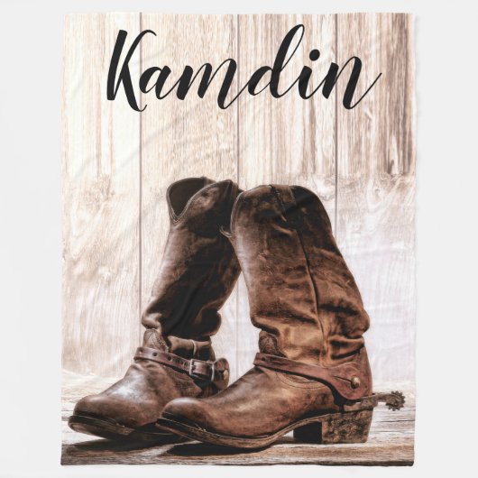 Personalisierte Fleece Stiefel Land rustikale West (Vorderseite)