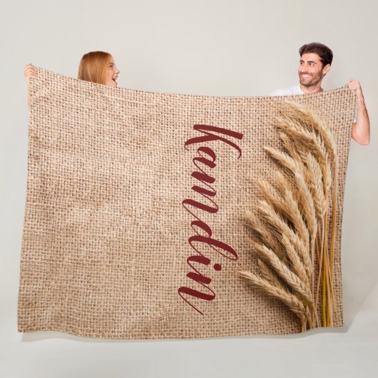 Personalisierte Fleece Thheat auf Burlap Sack Cou (Beispiel)