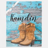 Personalisierte Fleece-Throw Blue Wood Stall Boot Fleecedecke (Vorderseite)