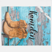 Personalisierte Fleece-Throw Blue Wood Stall Boot Fleecedecke (Vorderseite (Horizontal))