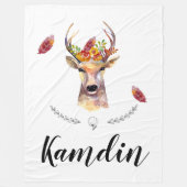 Personalisierte Fleece Throw boho Hirsche Buck Hea (Vorderseite)