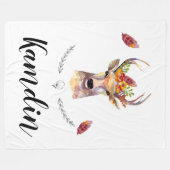 Personalisierte Fleece Throw boho Hirsche Buck Hea (Vorderseite (Horizontal))