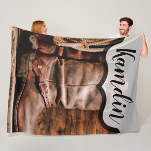 Personalisierte Fleece Throw Cowboystiefel Barnhol