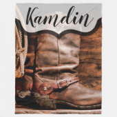 Personalisierte Fleece Throw Cowboystiefel Barnhol (Vorderseite)