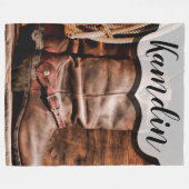 Personalisierte Fleece Throw Cowboystiefel Barnhol (Vorderseite (Horizontal))