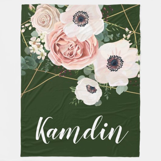 Personalisierte Fleece Throw Geometric Garden Hunt (Vorderseite)