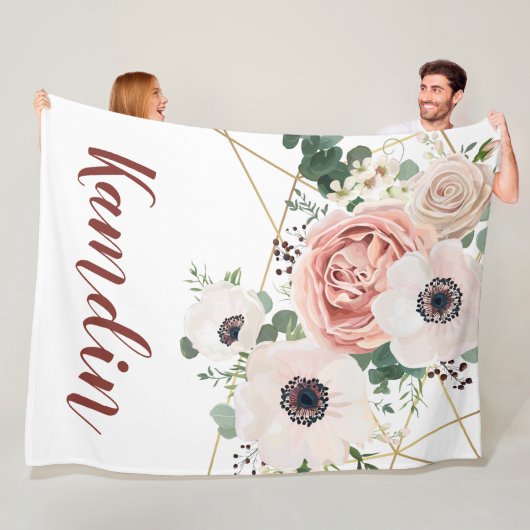 Personalisierte Fleece Throw Geometric Garden Rose (Beispiel)