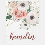 Personalisierte Fleece Throw Geometric Garden Rose (Vorderseite)