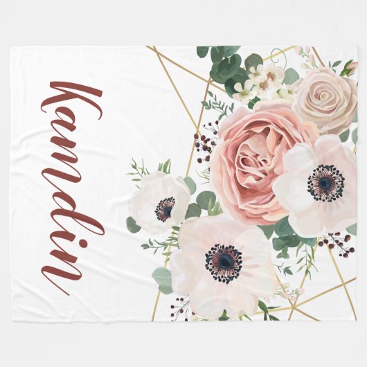 Personalisierte Fleece Throw Geometric Garden Rose (Vorderseite (Horizontal))