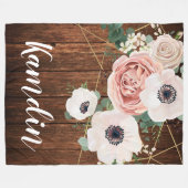 Personalisierte Fleece Throw Geometric Garden Rose (Vorderseite (Horizontal))