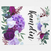 Personalisierte Fleece Throw Lavender Hibisken auf (Vorderseite (Horizontal))