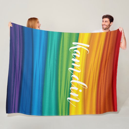 Personalisierte Fleece Throw lgbtq Regenbogenflagg (Beispiel)