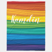 Personalisierte Fleece Throw lgbtq Regenbogenflagg (Vorderseite)