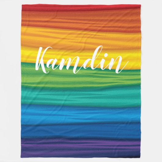 Personalisierte Fleece Throw lgbtq Regenbogenflagg (Vorderseite)