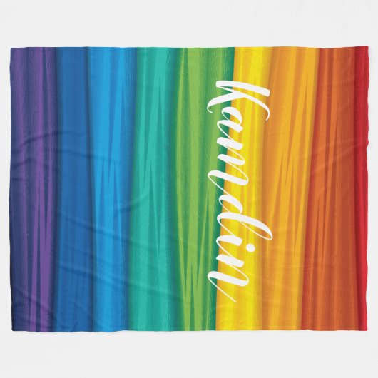Personalisierte Fleece Throw lgbtq Regenbogenflagg (Vorderseite (Horizontal))