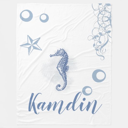 Personalisierte Fleece Throw Seepferd Ocean Beach (Vorderseite)