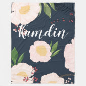 Personalisierte Fleece Verstopfen Weiße Blume (Vorderseite)