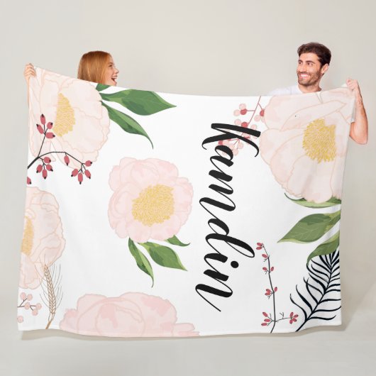 Personalisierte Fleece Verstopfen Weiße Blume (Beispiel)