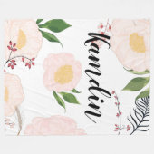 Personalisierte Fleece Verstopfen Weiße Blume (Vorderseite (Horizontal))