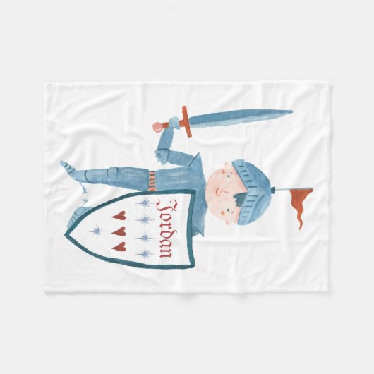 Personalisierte Fleecedecke des niedlichen Ritters (Vorderseite (Horizontal))