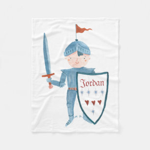 Personalisierte Fleecedecke des niedlichen Ritters