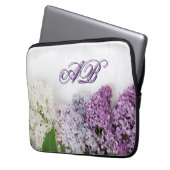 Personalisierte Flieder-Laptop-Hülle | Monogramm 1 Laptopschutzhülle (Vorderseite Links)