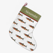 Personalisierte Fliegenfischerei Holiday Brown For Großer Weihnachtsstrumpf (Vorderansicht (hängend))